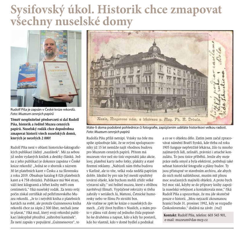 Napsali o nás Článek časopisu MČ Praha 4